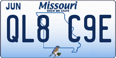 MO license plate QL8C9E