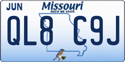MO license plate QL8C9J