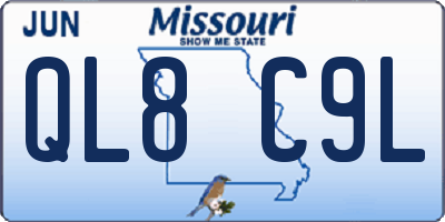 MO license plate QL8C9L