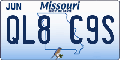 MO license plate QL8C9S