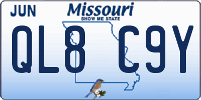 MO license plate QL8C9Y