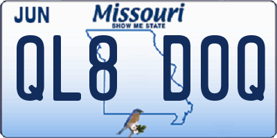 MO license plate QL8D0Q