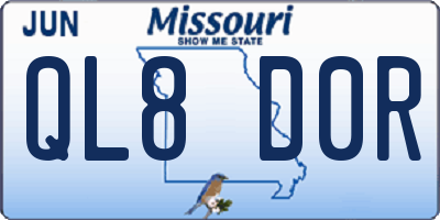 MO license plate QL8D0R