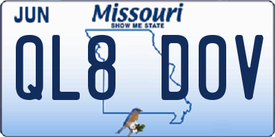 MO license plate QL8D0V