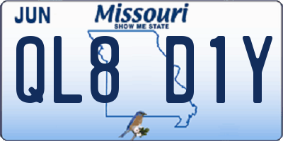 MO license plate QL8D1Y