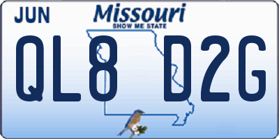 MO license plate QL8D2G