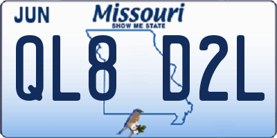 MO license plate QL8D2L