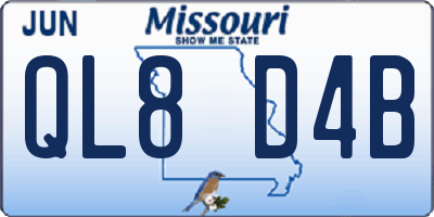MO license plate QL8D4B