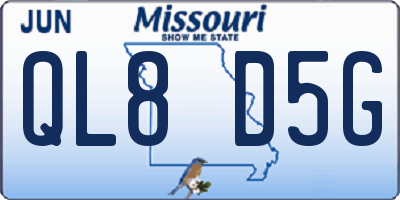 MO license plate QL8D5G