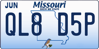 MO license plate QL8D5P