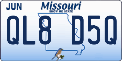 MO license plate QL8D5Q