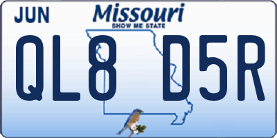 MO license plate QL8D5R
