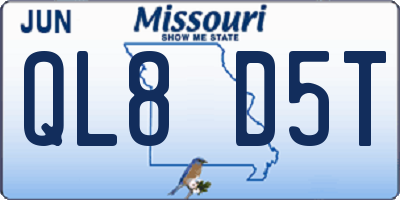 MO license plate QL8D5T