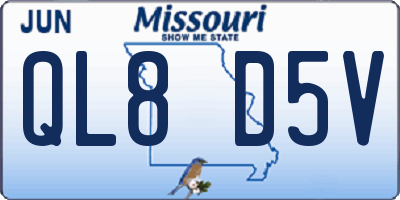 MO license plate QL8D5V