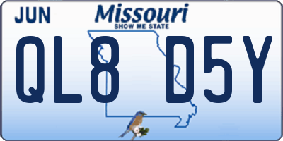 MO license plate QL8D5Y