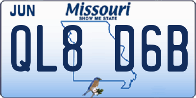 MO license plate QL8D6B