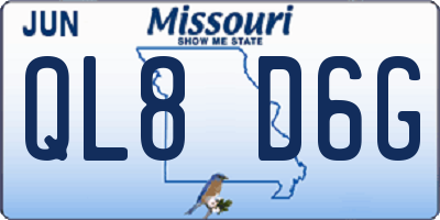 MO license plate QL8D6G