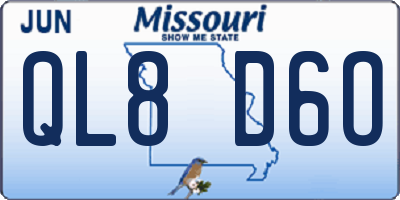 MO license plate QL8D6O
