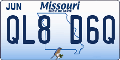 MO license plate QL8D6Q