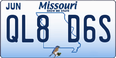 MO license plate QL8D6S