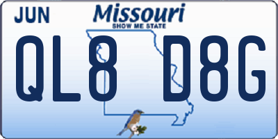 MO license plate QL8D8G