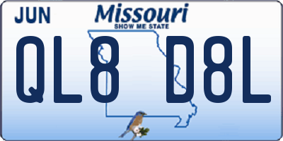 MO license plate QL8D8L