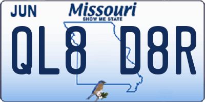 MO license plate QL8D8R