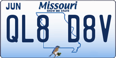 MO license plate QL8D8V