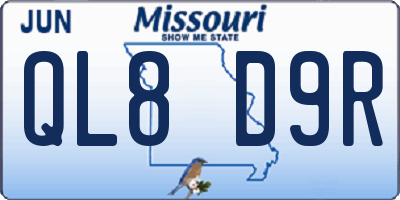 MO license plate QL8D9R