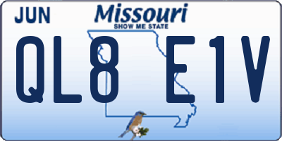 MO license plate QL8E1V