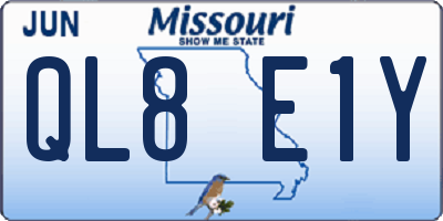 MO license plate QL8E1Y