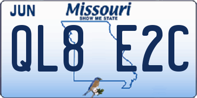 MO license plate QL8E2C
