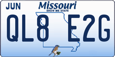 MO license plate QL8E2G