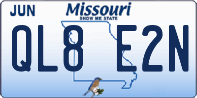 MO license plate QL8E2N