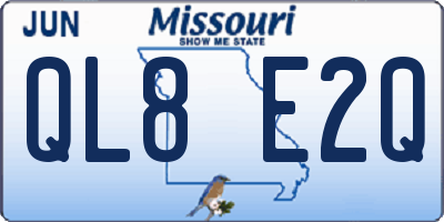 MO license plate QL8E2Q