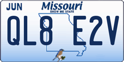 MO license plate QL8E2V