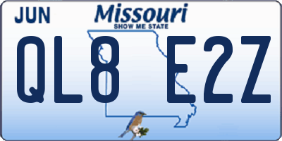 MO license plate QL8E2Z