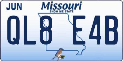 MO license plate QL8E4B