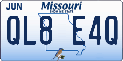 MO license plate QL8E4Q