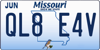 MO license plate QL8E4V