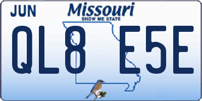 MO license plate QL8E5E