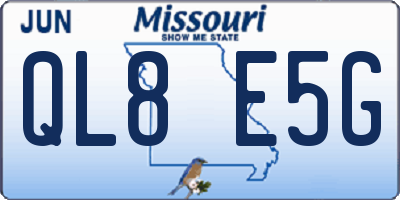 MO license plate QL8E5G
