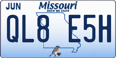 MO license plate QL8E5H