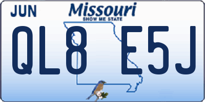 MO license plate QL8E5J