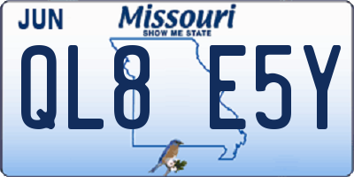MO license plate QL8E5Y