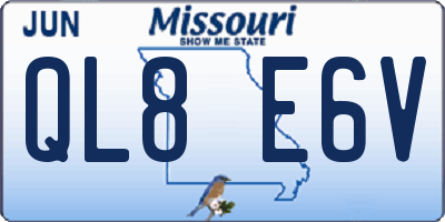 MO license plate QL8E6V