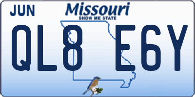 MO license plate QL8E6Y