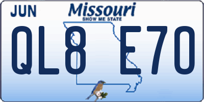 MO license plate QL8E7O