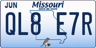 MO license plate QL8E7R