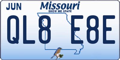 MO license plate QL8E8E